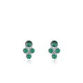 Elegante S925 sterling zilveren klavertje vier oorknopjes met groene smaragd zirkonia - S925 Sterling Zilver Groene Zirkoon (RHE1341)