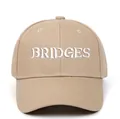 Berretto da baseball kaki in cotone con ricamo BRIDGES bianco e visiera curva classica - Regolabile / Cachi