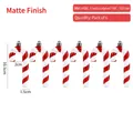 Set di 6 decorazioni natalizie a bastoncino di zucchero bianche e rosse glitter - 10.5CM Opaco Glitterato (Confezione da 6) / Rosso Bianco