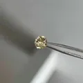 Sparkling round bright yellow zircon titanium steel stud earring in a macro closeup view - 6mm Bright Yellow (Single Piece)