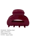 Pince à cheveux française rouge pâte de haricot en acier inoxydable, 5.3x3.6cm, brillant - 5.3x3.6x4cm / Vieux rose