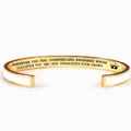 Gold and white stainless steel bangle with crown icon and engraved text for daughters - Daughter / White
