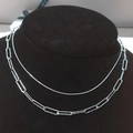 Collana a farfalla a doppio strato argento con catena a serpente e a graffetta - Catena a Doppio Strato d'Argento (OYSN893S) / Argento