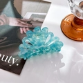 Blue marble acetate hair claw clip with a seashell design for elegant hairstyles - 8cm / Blue