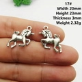 Antiksilber Einhorn Anhänger für Schmuckherstellung, 20mm x 23mm Legierung - 17# Einhorn