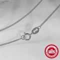 Authentic S925 sterling silver snake chain necklace featuring a spring clasp and S925 hallmark - Silver Curb Chain