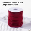 Deep red 0.3cm faux suede cord on 45m spool for Christmas cake decoration DIY - Korean Suede Cord / 50 Yards (Approx 45m) / Burgundy