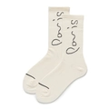 Off-white cotton crew socks featuring black Paris lettering and toe stripe detail - One Size (EU 35-39) / PARIS