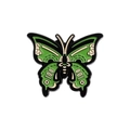 Enamel butterfly badge pin in green and beige with black metal trim and unique design - Dollar Butterfly Style (QHXZ2842)