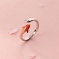 Verstelbare zilveren ring met oranje gradiënt koi vis emaille en minimalistisch design - #1 Oranje Koi (Legering) / Verstelbaar Open