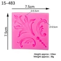 Baroque floral relief silicone lace fondant mold measuring 7.5cm by 7.5cm on white backdrop - 1# Baroque Square / Pink