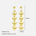 Vergoldete Edelstahl-Ohrhänger mit Anhängern in Form von Sternen und Mondsicheln - Stern Mond Ohrringe / Gold