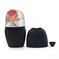Detail of a black silicone ice roller with an ice cylinder containing a red rose - 115*70*50mm / Black