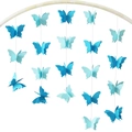 3D gradient blue paper butterfly hanging garland for party decoration and festive events - Small / Gradient Blue