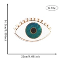 Large blue eye sequin embroidery patch with dimensions 22cm x 14.2cm for DIY clothing - Blue White Gold Border Eye