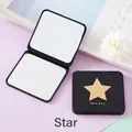 Portable black matte folding mirror with golden star design and Love Day quote - Star Style