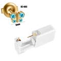 Steriles Ohrlochstech-Set mit goldenem Schmetterlingsstecker und blauem Edelstein - Schmetterling Stil (82-603) / Gold - Seeblau