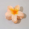 Orange gradient plumeria hair claw clip with a resin flower design for summer styling - #17 Light Orange Yellow