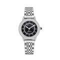 IBSO elegant women quartz watch with black starry sky dial and silver stainless steel strap - Silver Stainless Steel Band