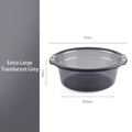 Extra large transparent grey plastic basin with anti-slip handles 37cm diameter - Extra Large Transparent Grey
