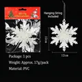 Dekorative weiße Glitzer-Weihnachtsschneeflocke aus PVC, Größe 12x12cm mit Aufhängekordel - Schneeflocke Stil (W1-26)