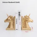 Serre-livres licorne dorés mats avec sculpture détaillée pour décoration de luxe - Serre-livres Licorne - Doré