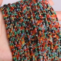 Colorful 2mm natural agate beads bundle in multi-color mix for DIY jewelry making - 2mm (approx 170pcs) / Multicolor Agate