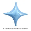 Ballon étoile à quatre branches bleu nacré 26 pouces pour décorations de mariage - 26 Pouces / Bleu Holographique