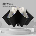 Automatic reverse umbrella with cream-white inner floral pattern and ten-rib frame - 10 Ribs Manual / White French Style