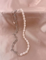 Silver Spliced Baroque Necklace