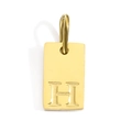 Gouden rechthoekige roestvrijstalen hanger met gegraveerde letter H voor sieraden - Letter H Hanger / 1cm*0.6cm / Roségoud