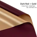 58x58cm dual-color waterproof flower wrapping paper in burgundy and gold finish - Dark Red + Gold