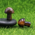 Polished tiger eye stone mushroom figurines for garden decor and DIY crafts - Tiger's Eye