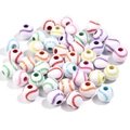 12mm Baseball Acrylperlen mit farbigen Nähten für DIY Schmuckherstellung Handwerk - Bunter Mix Baseball - 12mm - 50Stk