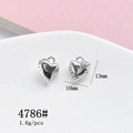 Silver heart padlock charms with rhinestone for DIY jewelry making 13mm by 10mm - 4786# Silver Rhinestone Heart