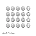 Polished silver stainless steel oval connector charms for jewelry making 5.4x4.2mm - Blank Button / Steel