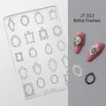 3D silicone nail art mold featuring vintage picture frame patterns for DIY jewelry - High Transparent Silicone Mold JT-013 (Vintage Frame)