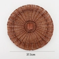 Runde 37,5 cm dunkelbraune Wanddekoration aus Rattan und Platzset für das Zuhause - 37.5CM / Weidengeflecht Braun Rot