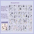 Girl theme PET sticker set with floral bouquet patterns for DIY scrapbooking journal - Bouquet Love