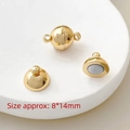 Primer plano de cierres magnéticos bañados en oro para collares, de 8x14 mm - 4# Cierre Magnético de Bola 18k / 8x14mm / Dorado