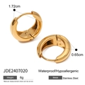 Orecchini a cerchio spessi in acciaio inossidabile placcato oro 18k con chiusura - Orecchini a cerchio grossi (JDE2407020) / 18mm / Oro