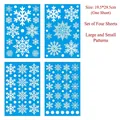 Blue and white snowflake Christmas window clings set of 4 sheets with 111 decals - X Set (4 Sheets)