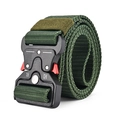 Cintura tattica in nylon verde militare con fibbia in metallo a sgancio rapido - 125cm / Verde Militare (Rilascio Rosso)