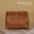 Mocha brown portable makeup pouch with gold Twinkle little Star print 12.5x5x9.5cm - Small / Mocha Brown