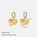 Minimalistische goldene Schleifen-Creolen aus Edelstahl für Damen, Größe 25mm - Gold