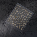 Golden embossed nail art stickers featuring melting smiley faces and star patterns - 5D Embossed Melting Smiley Letters (CO-446) / Gold Stamping (Gold)