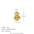 18K gold plated stainless steel bear pendant with dimensions 16.8mm and 2.4g weight - Little Bear Pendant - Gold