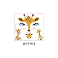Temporary face tattoo sticker featuring cute cartoon giraffe patterns for kids, style WS-F-032 - Giraffe Style