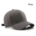 Classic six-panel grey cotton twill baseball cap with curved brim and adjustable strap - Adjustable / Gray