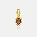 S925 sterling silver evil eye pendant in gold finish with a red teardrop stone - Pendant Only (No Chain) / Water Drop Style (18K Gold Tone)